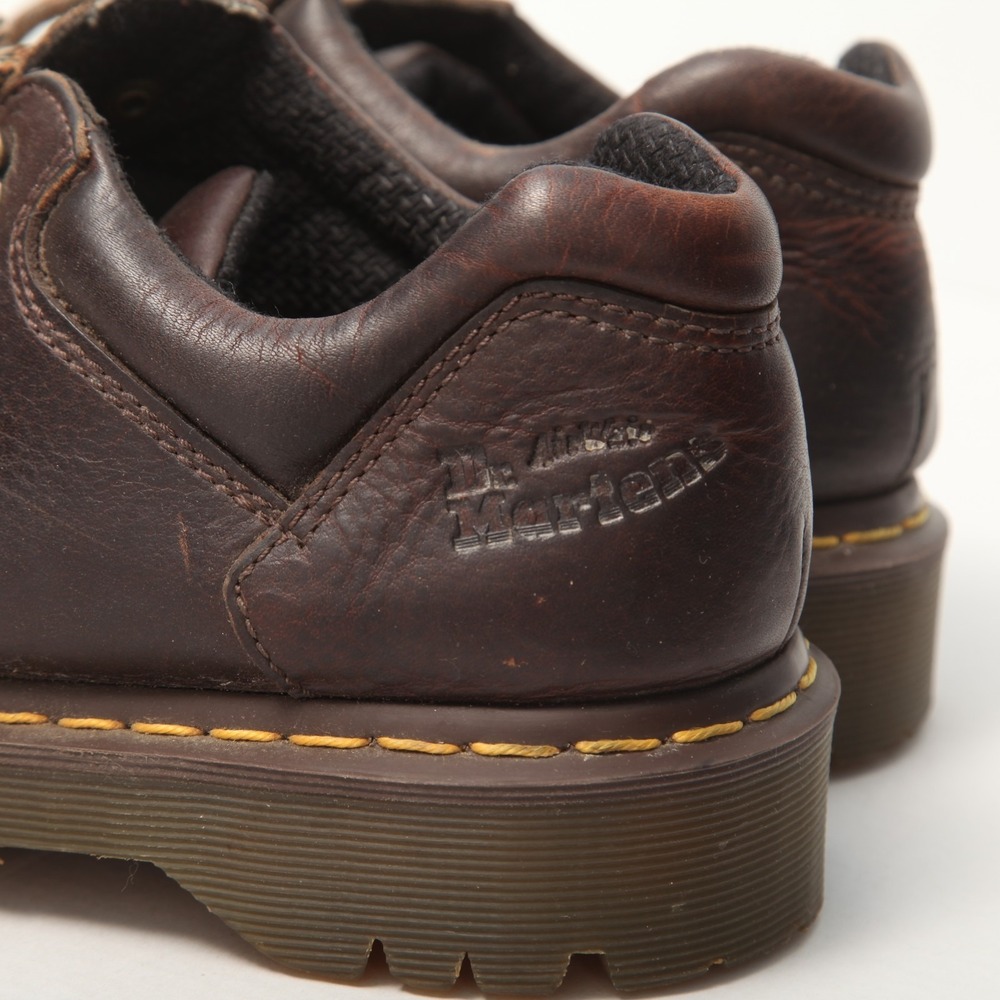 Dr. Martens Mens US 8 Oxfords Grizzly Brown Leather Low Top Lace Up Chunky - Picture 5 of 14